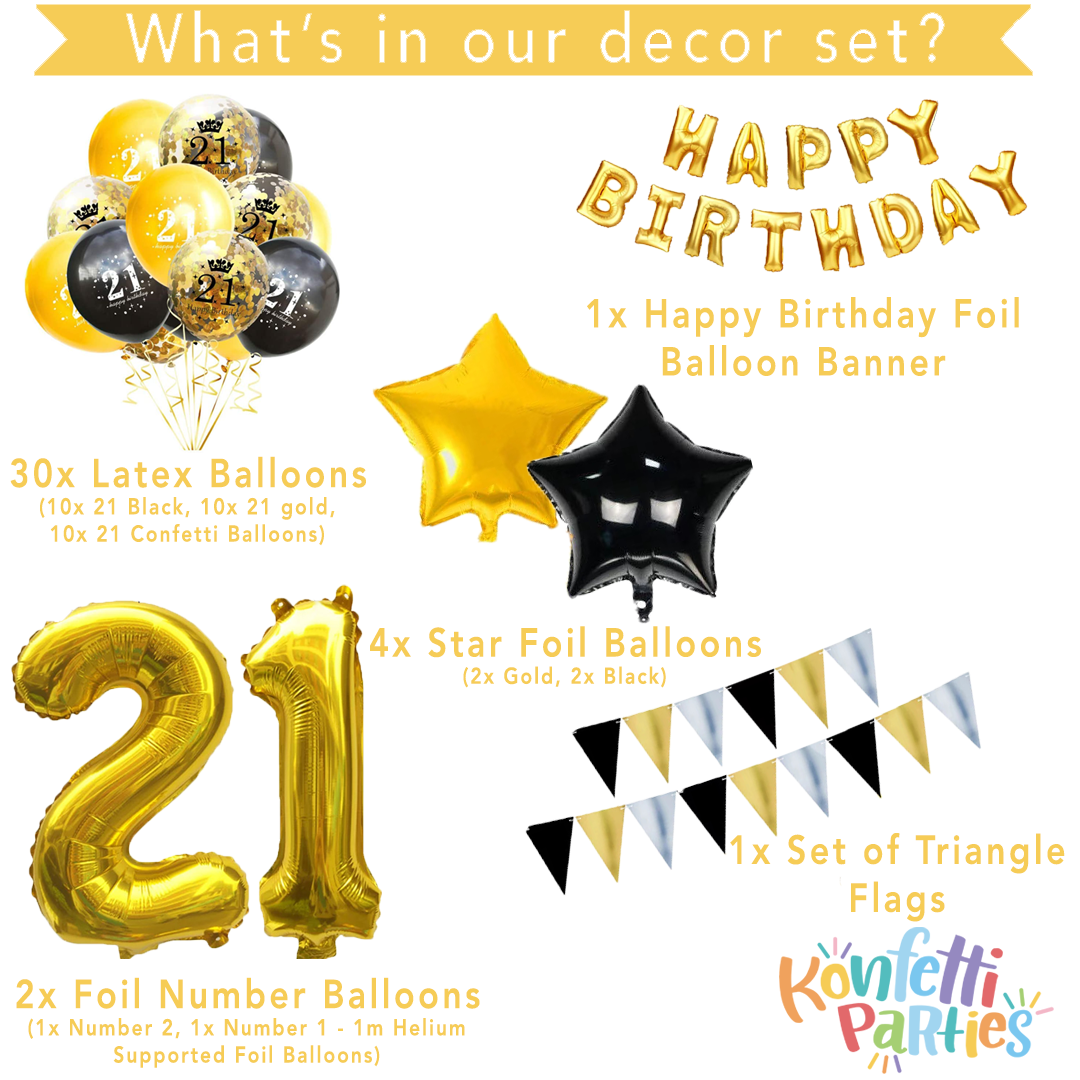 Balloon Arch Kit - 21st Black & Gold