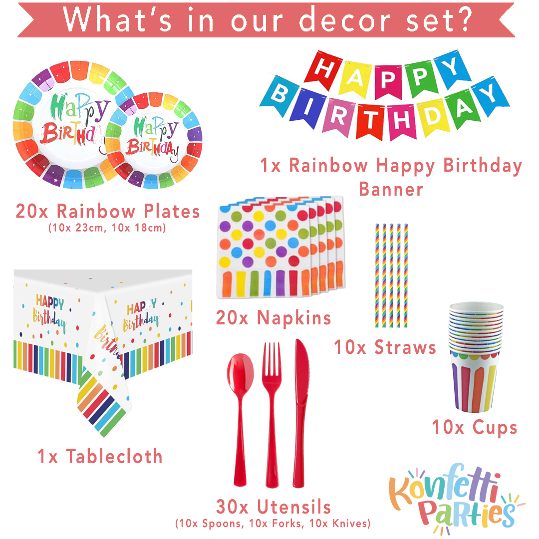 Table Decor - Rainbow Themed Birthday Party