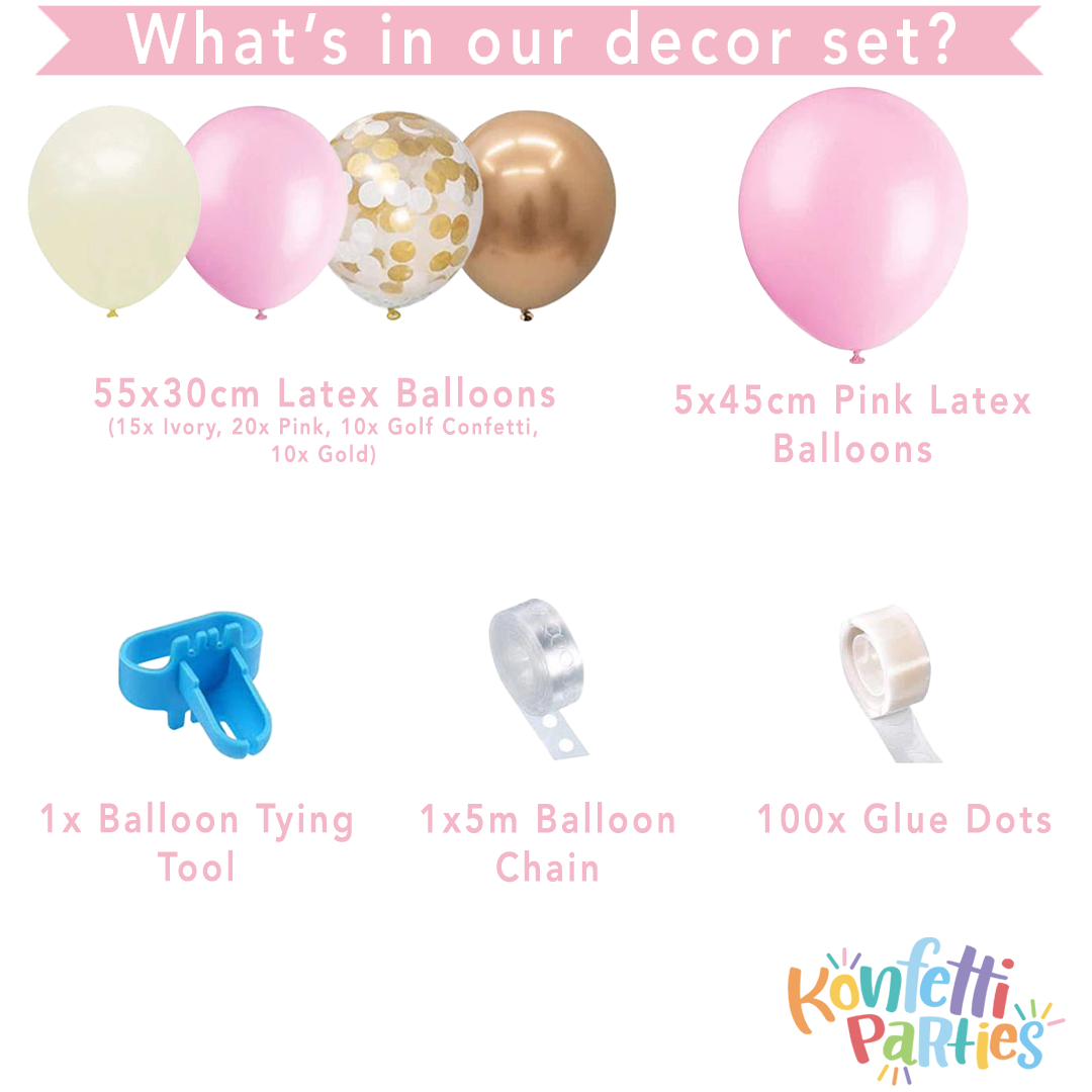 Balloon Arch Kit - Pink & Gold Confetti