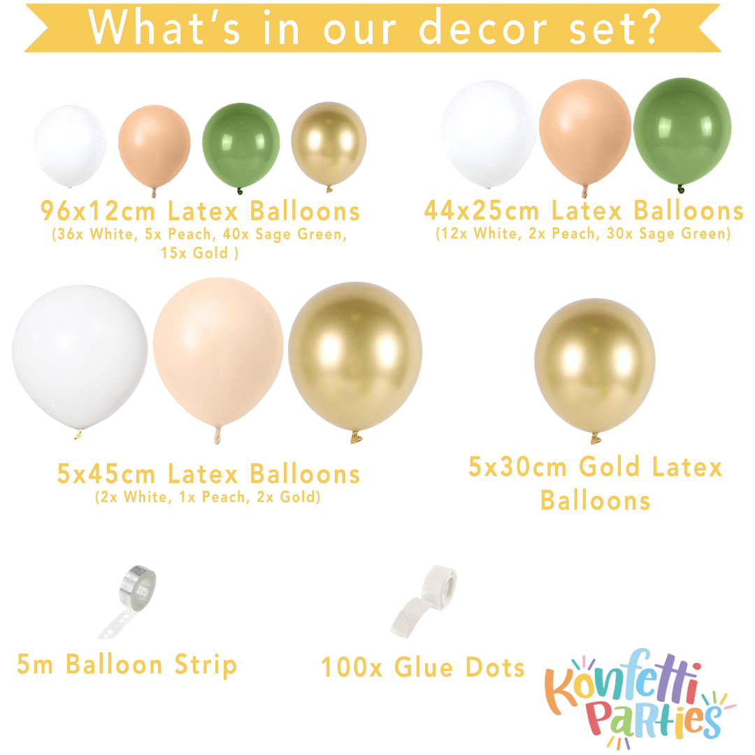 Balloon Arch Kit - Sage Green & Gold