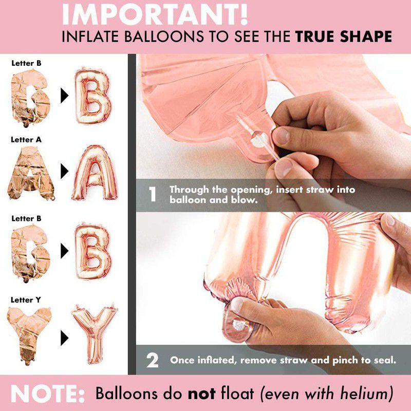 instructions on how to inflate foil balloons to see its true shape 